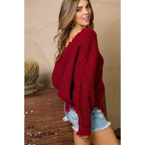 ♡ Can't Resist Distressed Sweater - Picture 3 of 4